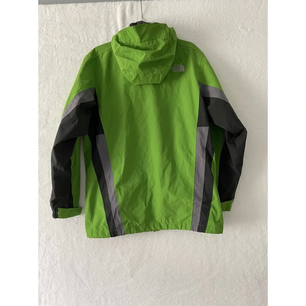 The North Face Hyvent Hooded Windbreaker Jacket Green Black Boys XL Sz 16